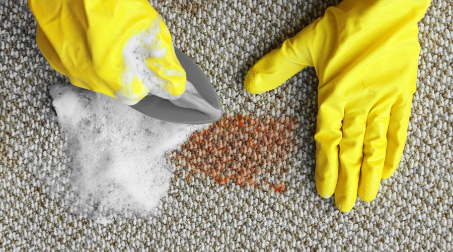 food stains on the carpet