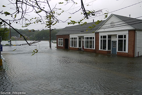 Flooded house after a storm House suffers flood damage