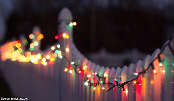 Christmas Light on a fence