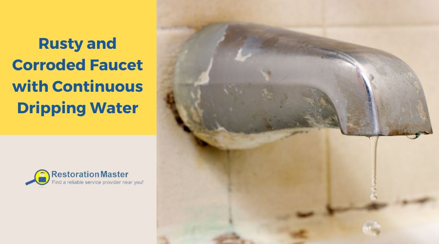 rusty pipes continuously dripping water leak