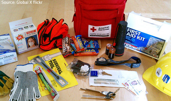 Prepare an appropriate survival kit in the event of a tornado.