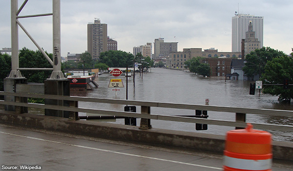 FLooding in Iowa, US
