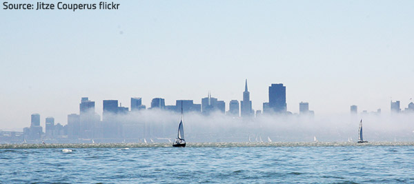 Fog is commone occurrence in San Francisco.