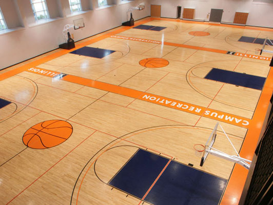 Hardwood gym flooring