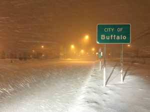 Blizzard in Buffalo caused by lake effect snow.