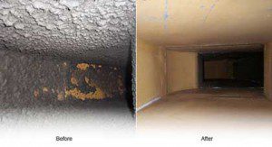 Before and after picture of air duct cleaning air-duct cleaning