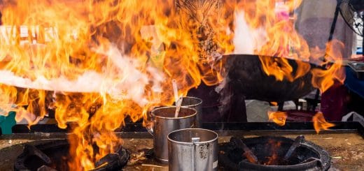 Fire in a commercial kitchen