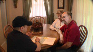 Technician meeting with customers Consultation