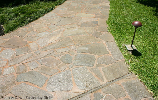 Quartzite withstands heavy foot raffic and harsh weather conditions.