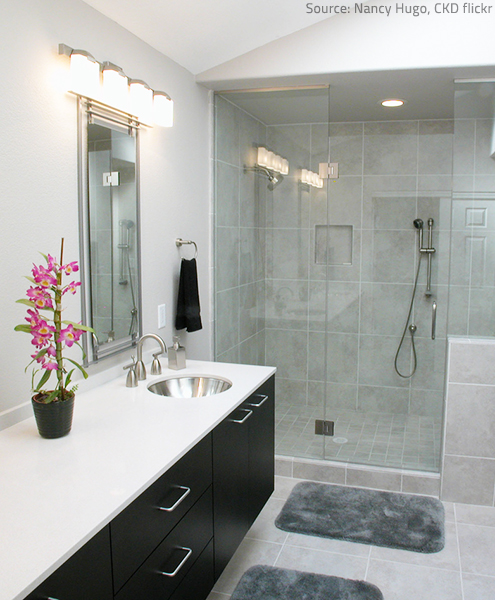 Quartz bathroom countertops are rapidly gaining popularity.