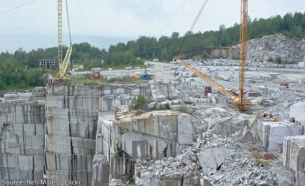 The environmental impact of granite quarries is significant.
