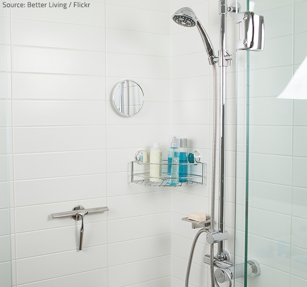 Prevent mold in bathroom Keep the tiles dry to prevent mold in shower grout.