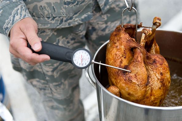 Thanksgiving turkey - deep frying Measure-Temperature-of-Turkey-Before-Removing-from-Oil