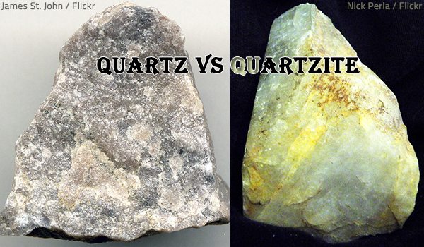 The difference between quartz and quartzite.