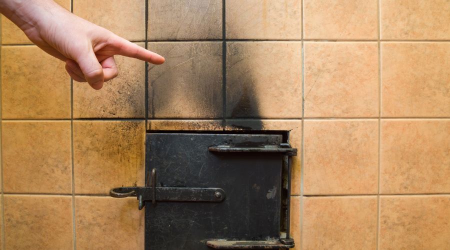 soot damage on tiles