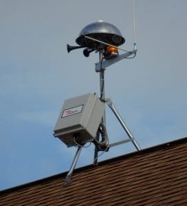 severe storm warning alert, often seen at parks