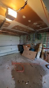 Water damage in ceiling