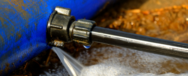Pipe leaking water