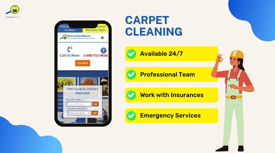 carpet cleaning by RestoraionMaster professionals