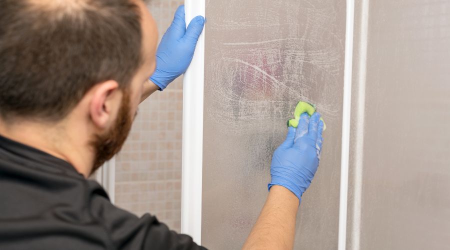Limescale on Glass Door