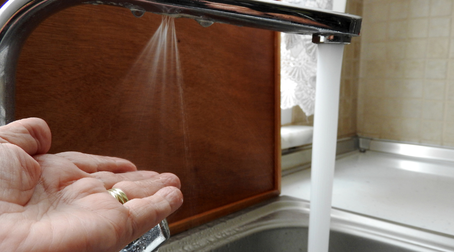 leaky faucet due to a hole on faucet