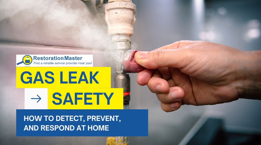 Gas utility worker inspecting outdoor gas lines near a home after a reported leak. Gas utility worker inspecting outdoor gas lines near a home after a reported leak.