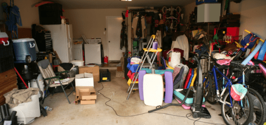 cluttered garage