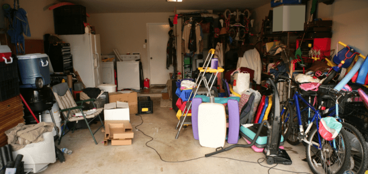 cluttered garage
