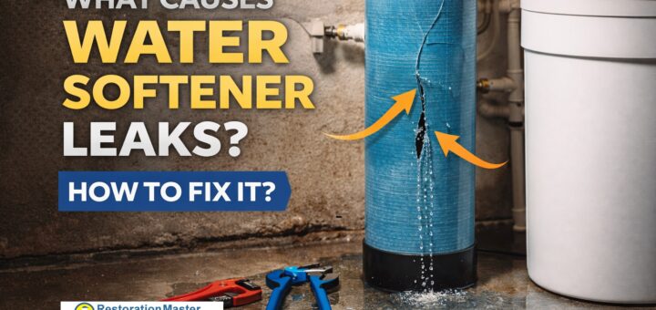 Leaking water softener in basement